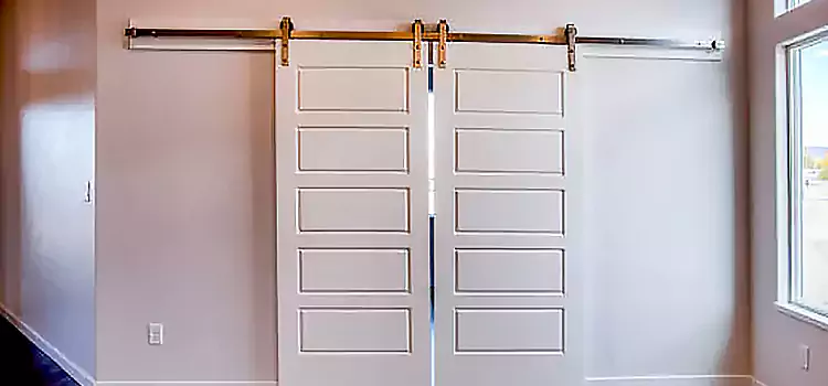 Glass Barn Door with Installation Hardware Kit Oak Ridge